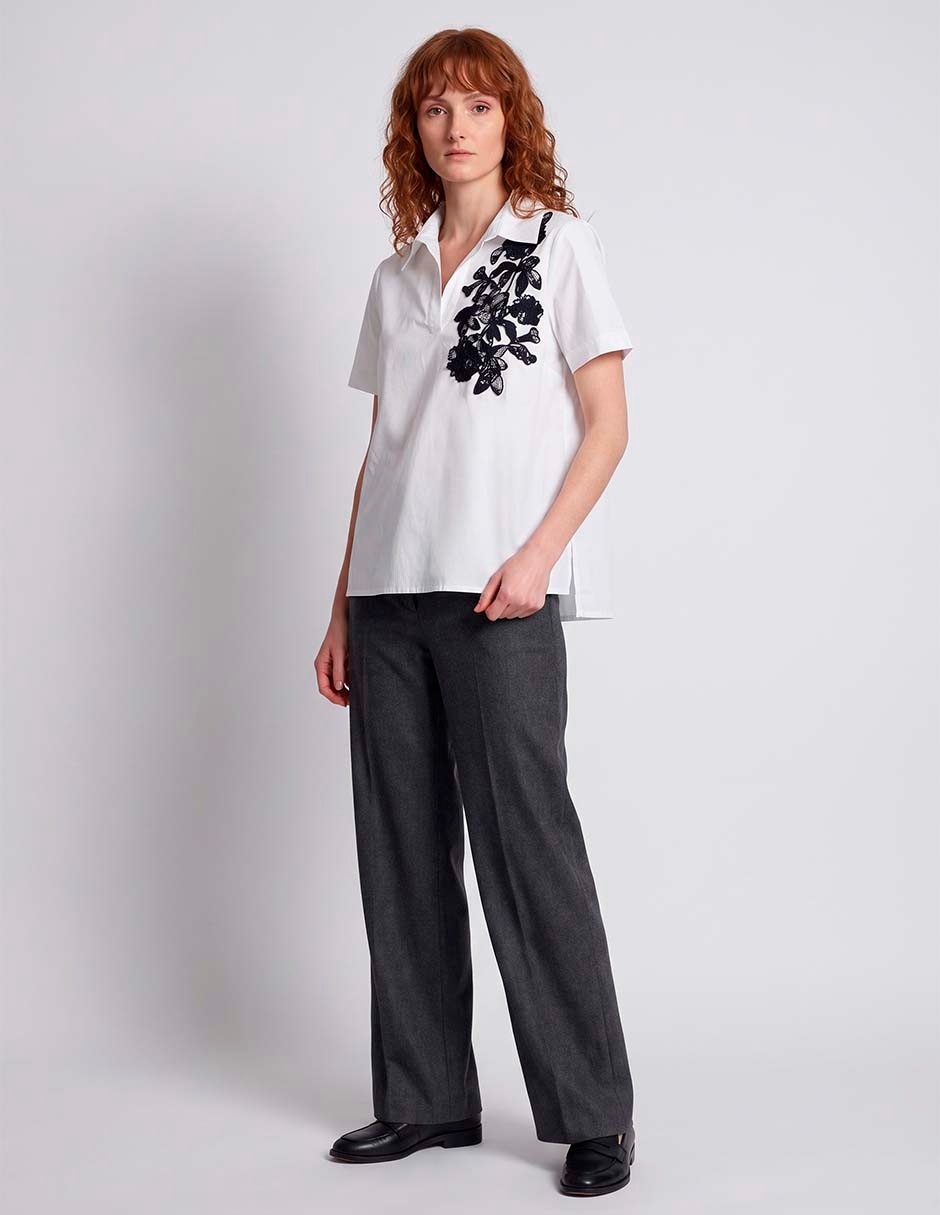 Blusa camisera manga corta para mujer Blusa camisera manga corta para mujer