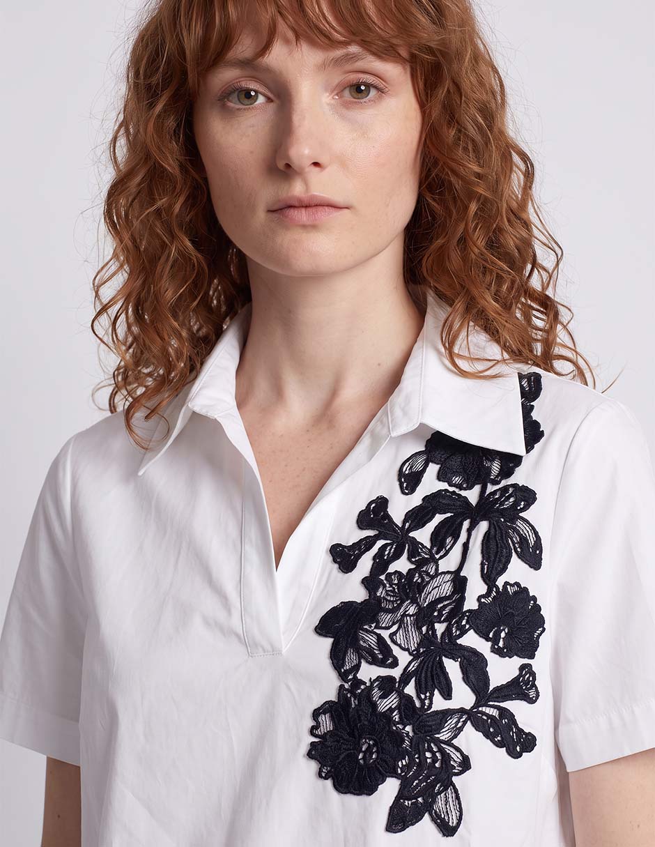 Blusa camisera manga corta para mujer 3