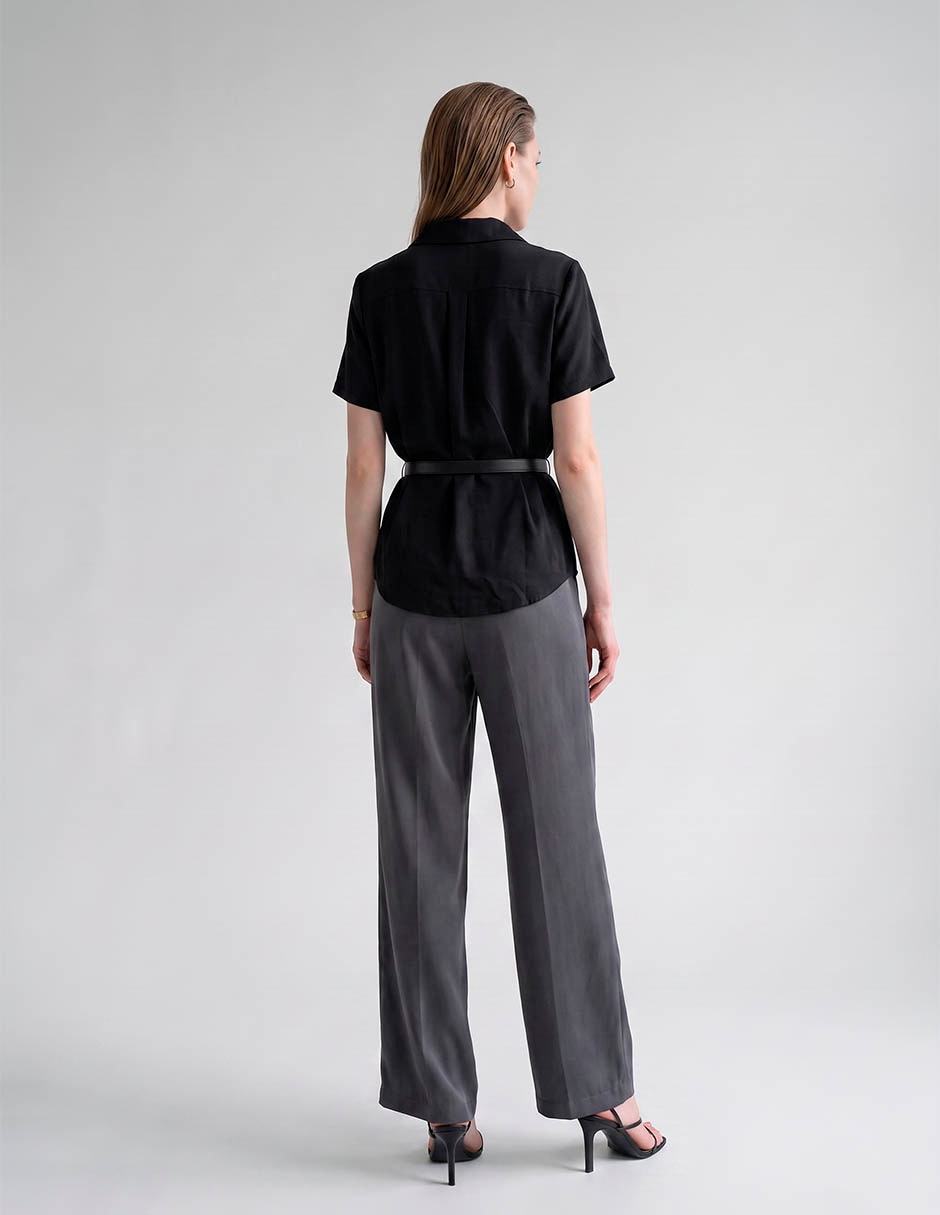 Blusa camisera manga corta para mujer 4