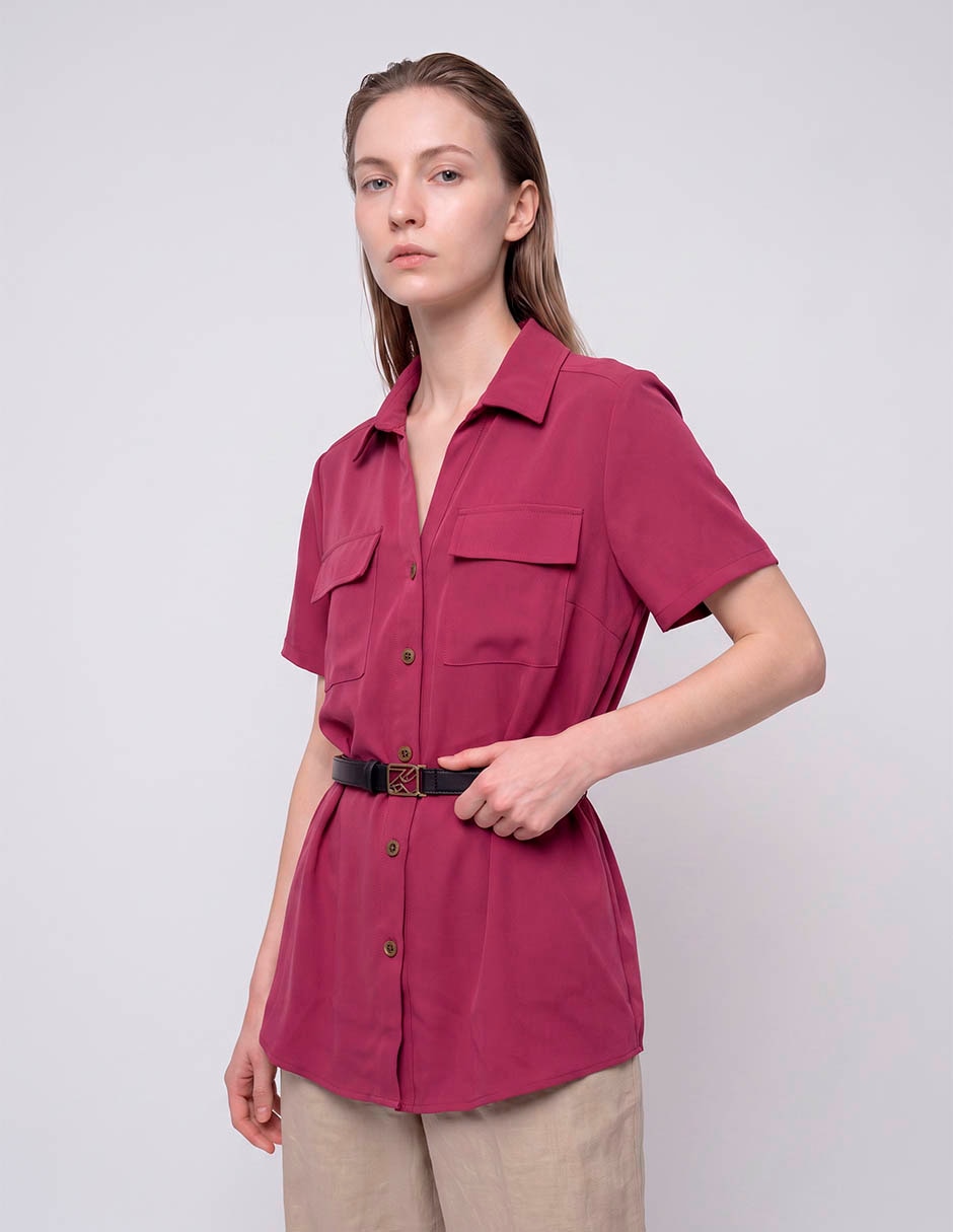 Blusa camisera manga corta para mujer Blusa camisera manga corta para mujer