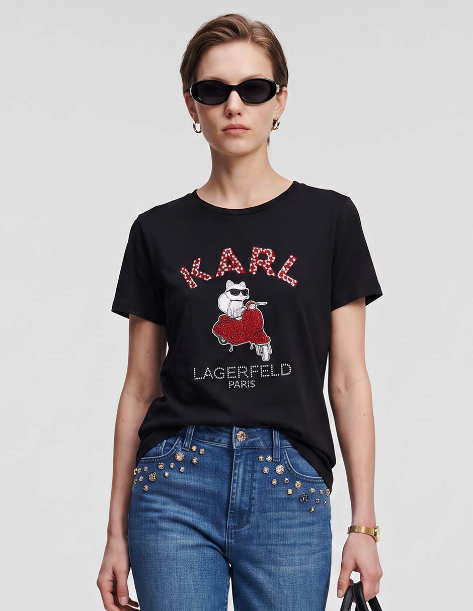 Playera manga corta cuello redondo para mujer