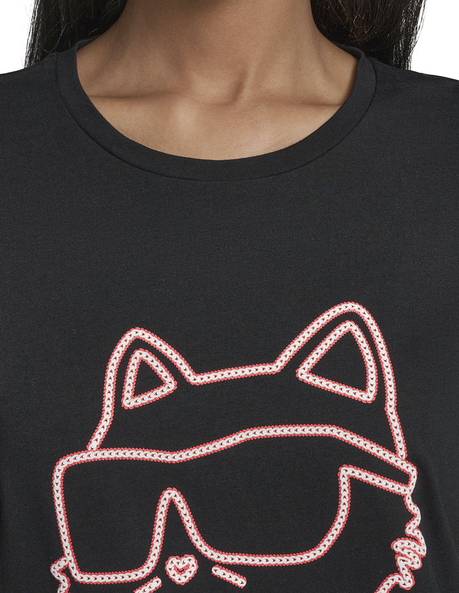 Playera manga corta cuello redondo para mujer 4