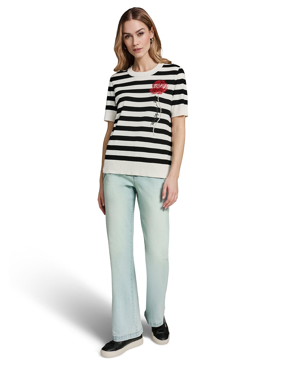 Playera manga corta cuello redondo para mujer 5