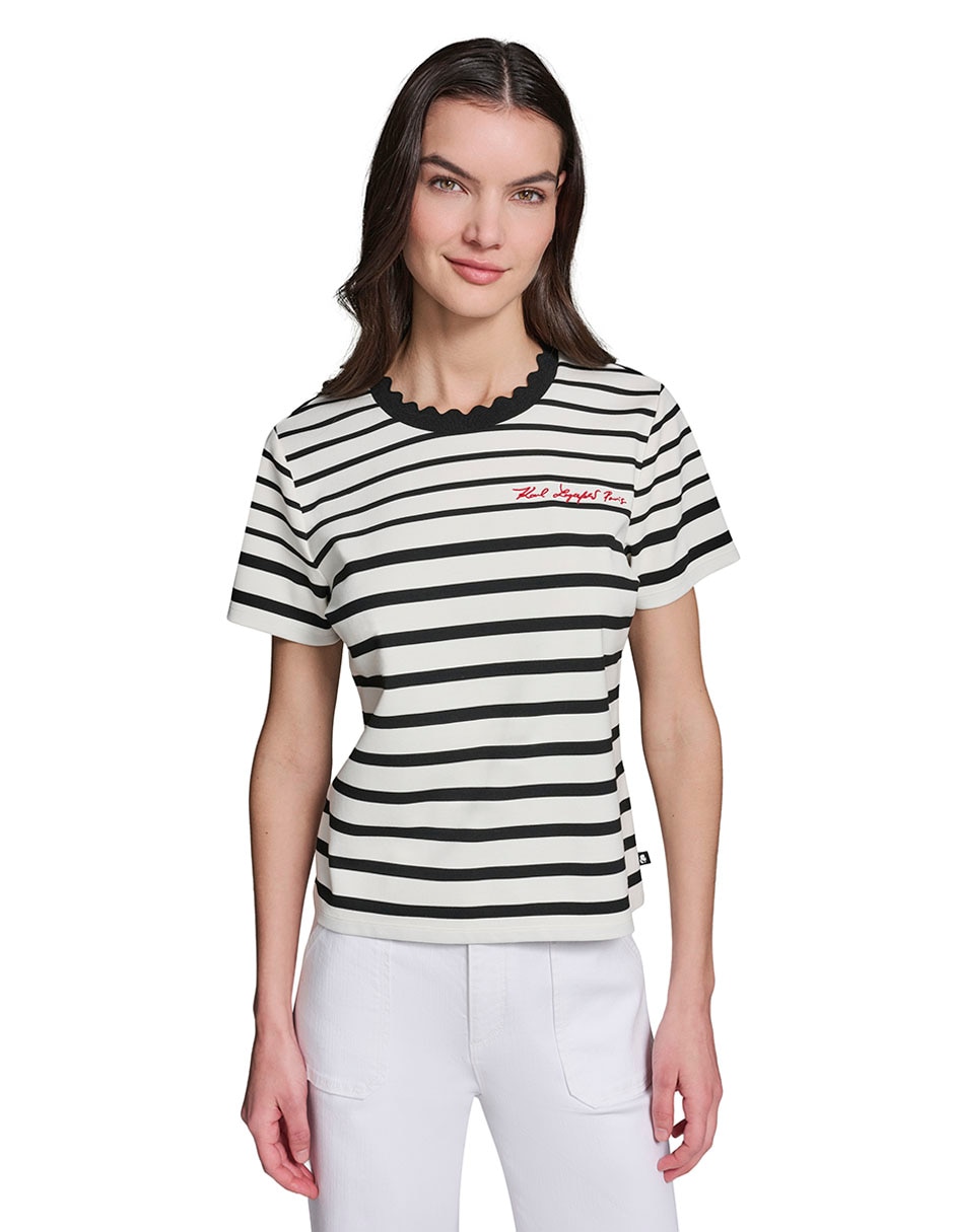 Playera manga corta cuello redondo para mujer Playera manga corta cuello redondo para mujer