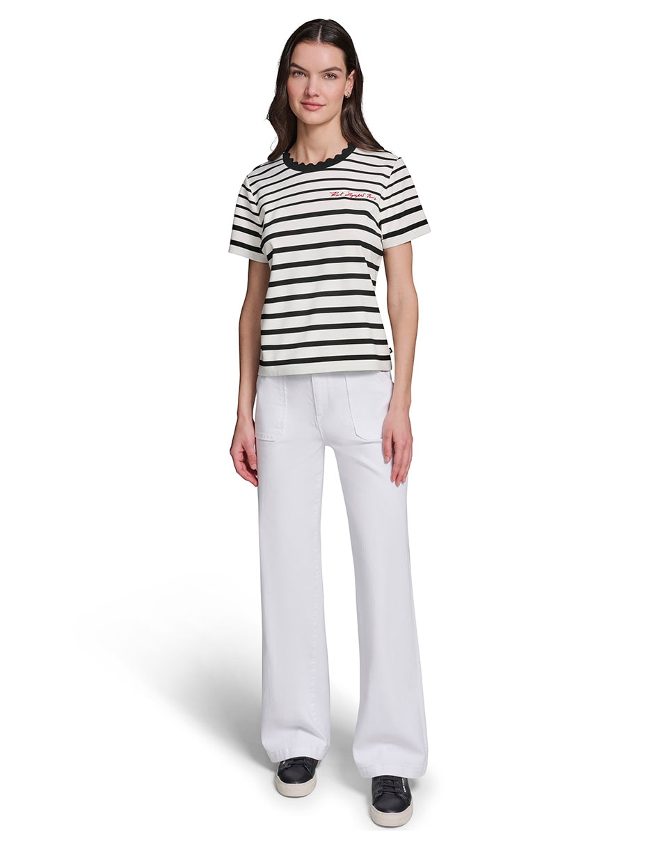 Playera manga corta cuello redondo para mujer 5