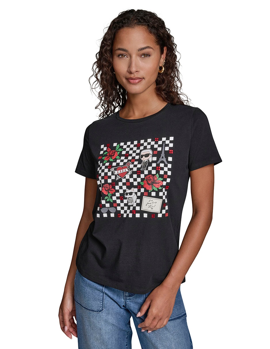 Playera manga corta cuello redondo para mujer Playera manga corta cuello redondo para mujer