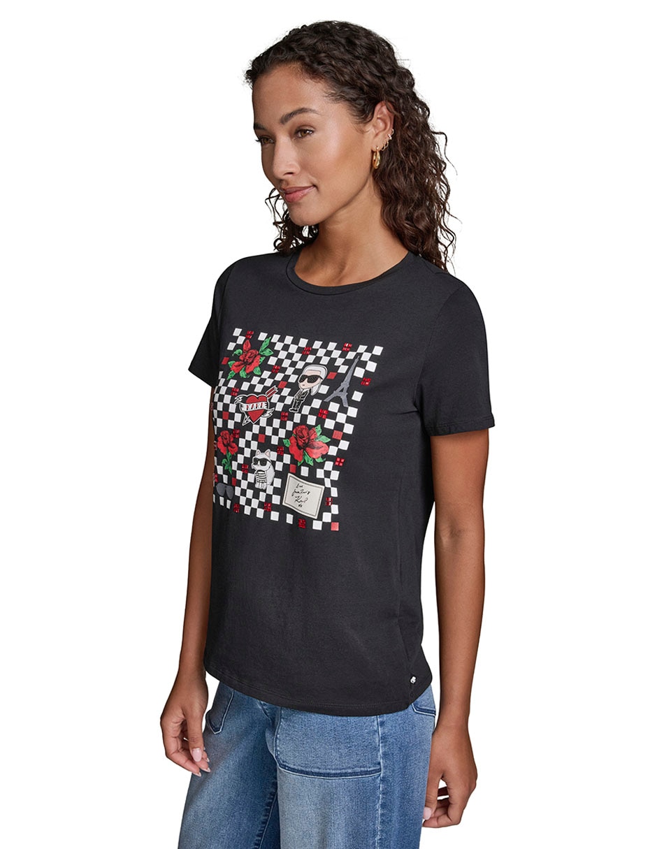 Playera manga corta cuello redondo para mujer 2