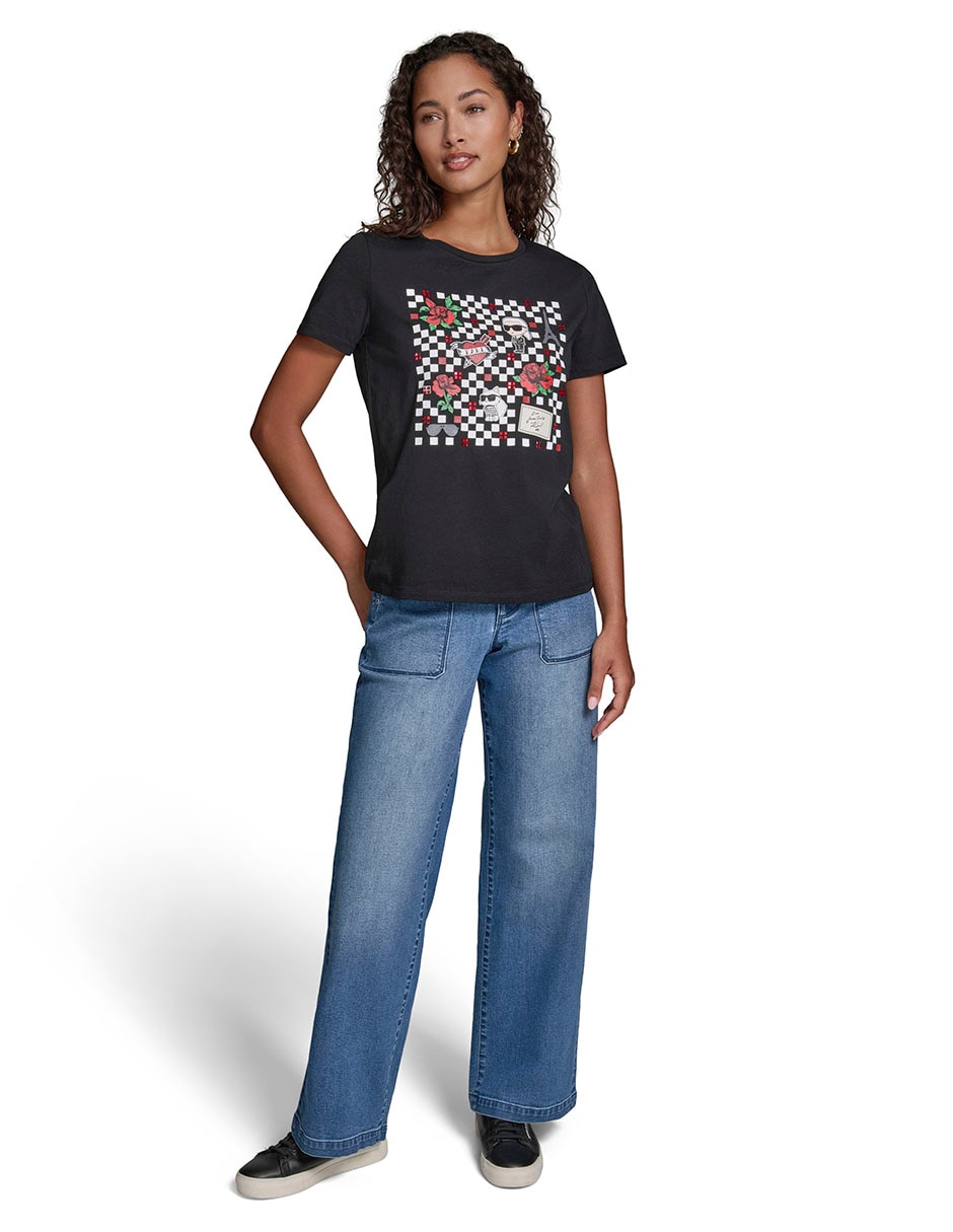 Playera manga corta cuello redondo para mujer 5