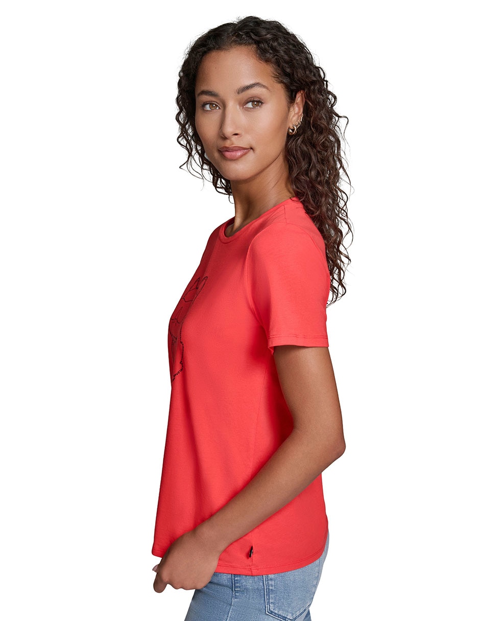 Playera manga corta cuello redondo para mujer 2