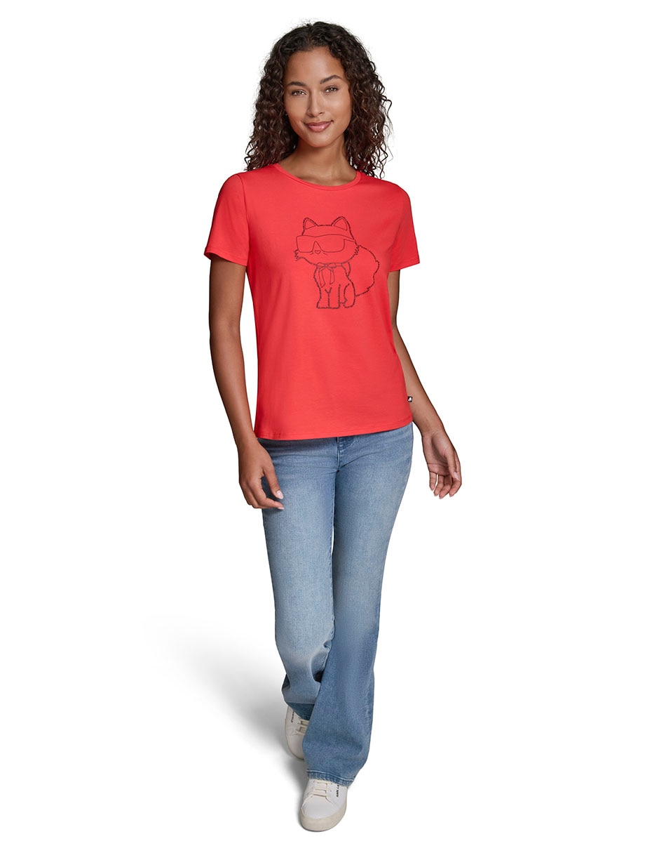 Playera manga corta cuello redondo para mujer 5