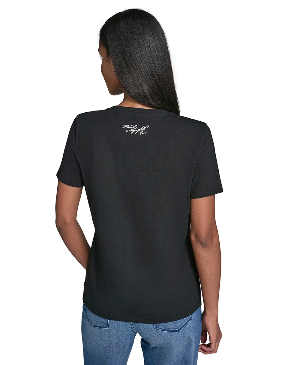 Playera manga corta cuello redondo para mujer 4
