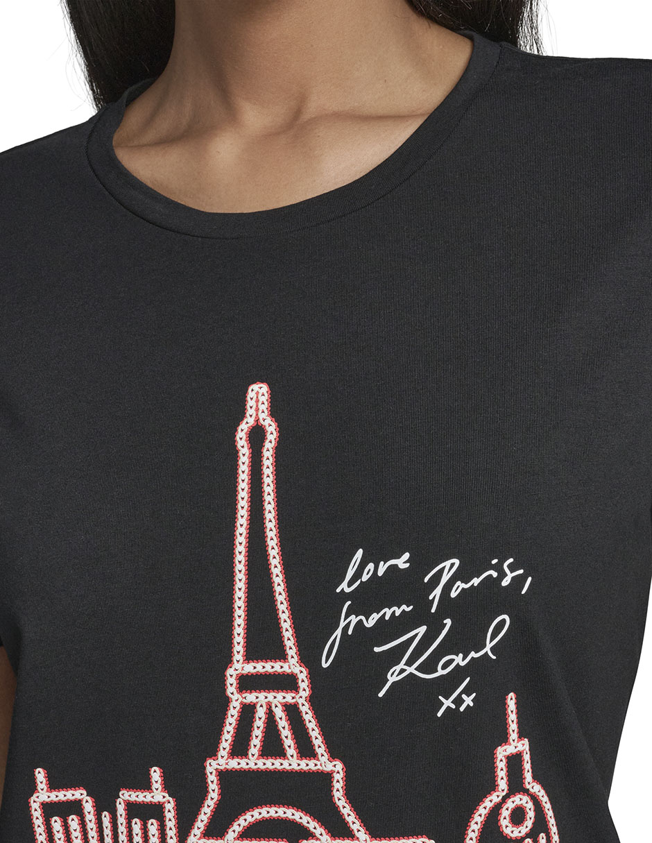 Playera manga corta cuello redondo para mujer 3
