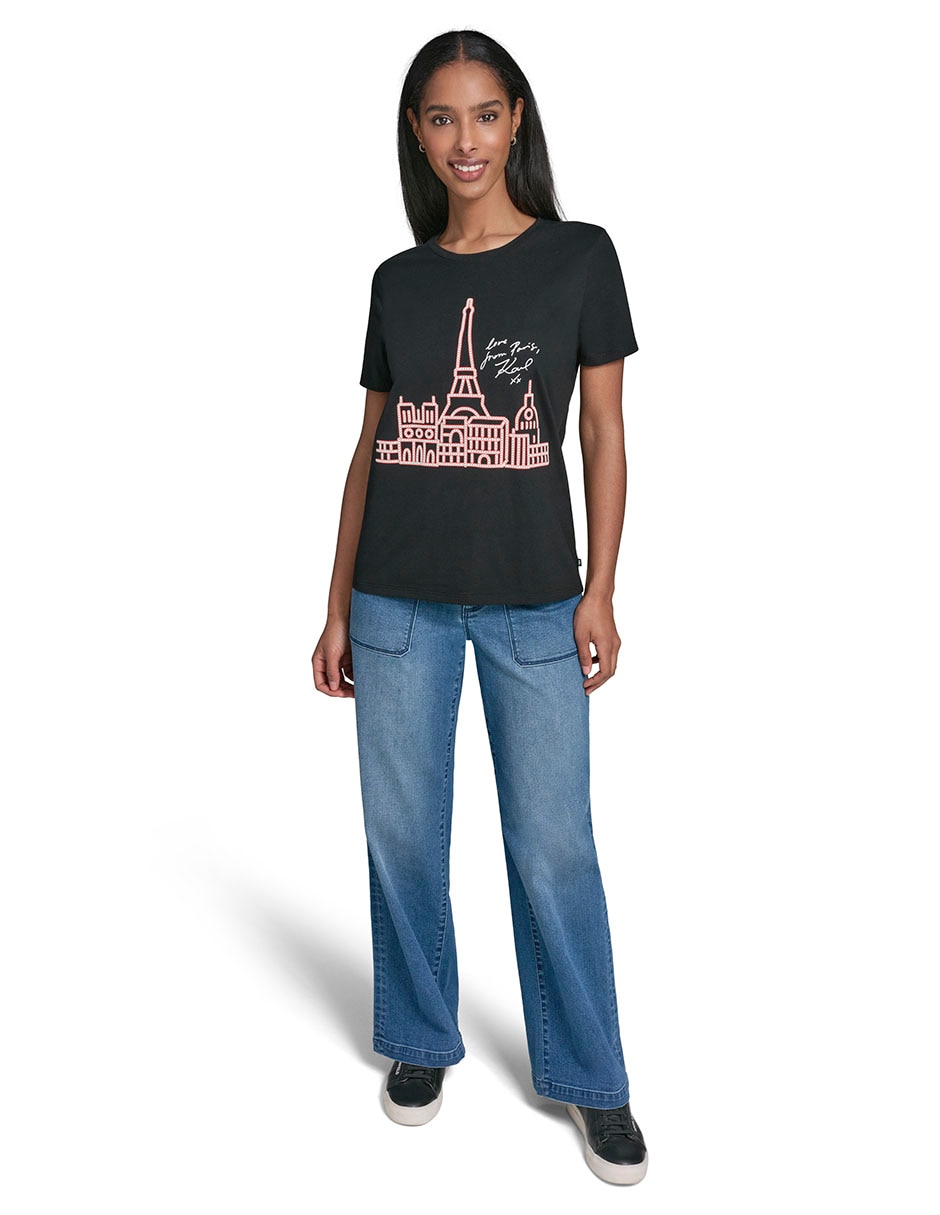Playera manga corta cuello redondo para mujer 2