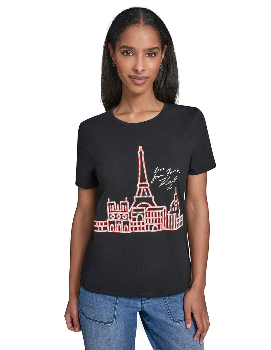 Playera manga corta cuello redondo para mujer Playera manga corta cuello redondo para mujer