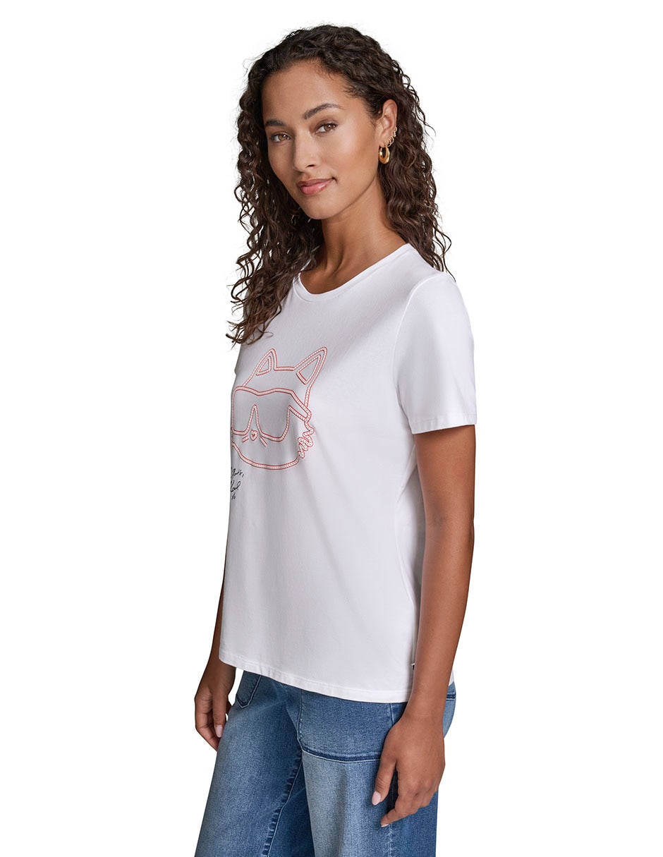 Playera manga corta cuello redondo para mujer 5