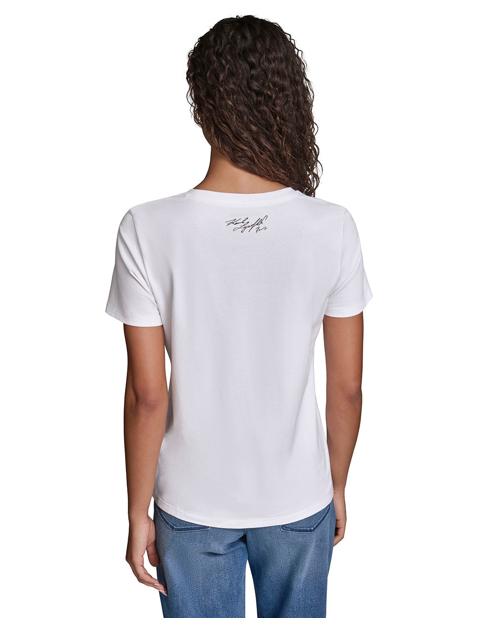 Playera manga corta cuello redondo para mujer 4