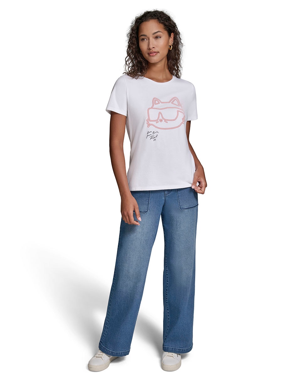 Playera manga corta cuello redondo para mujer 2