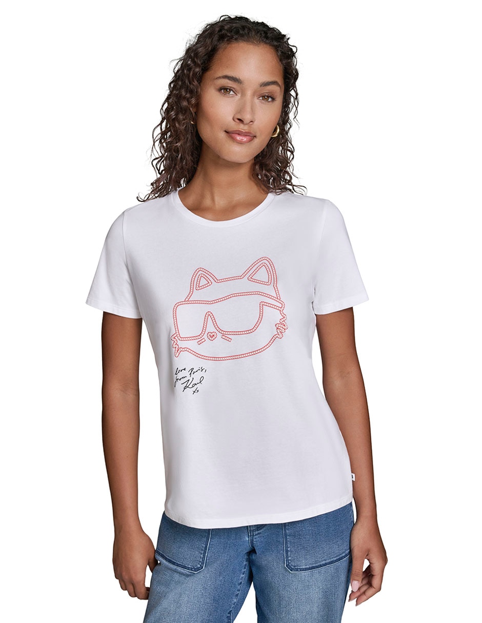 Playera manga corta cuello redondo para mujer Playera manga corta cuello redondo para mujer