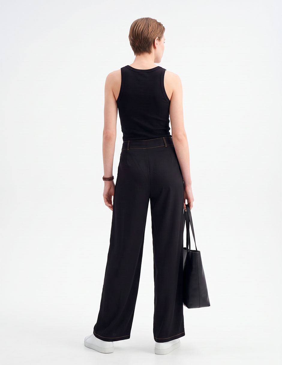 Pants wide leg con agujeta para mujer 4