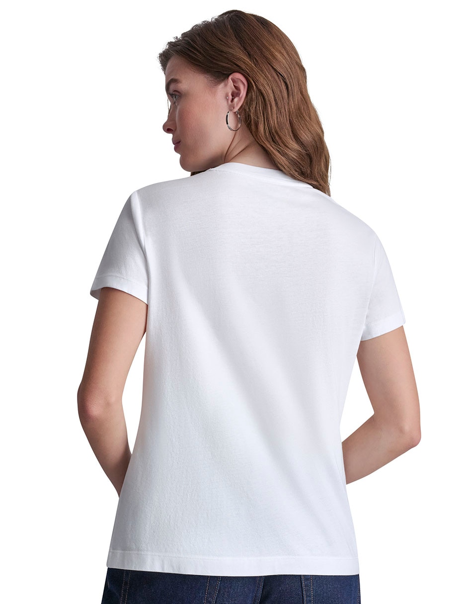 Playera cuello redondo manga corta para mujer 6