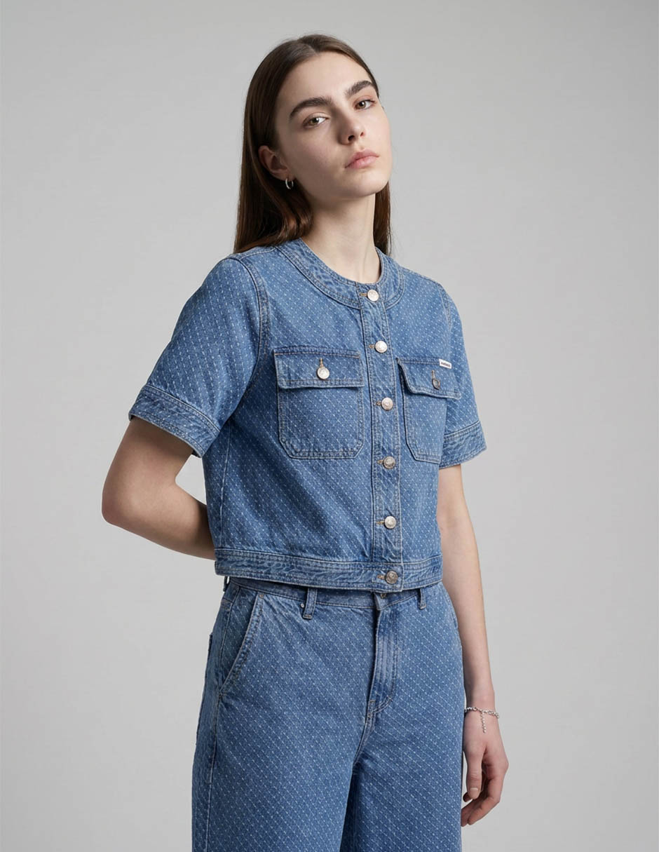 Chamarra casual de algodón para mujer