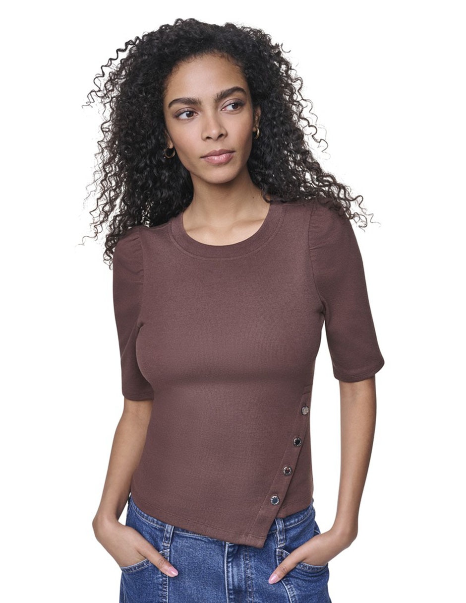 Blusa manga al codo para mujer