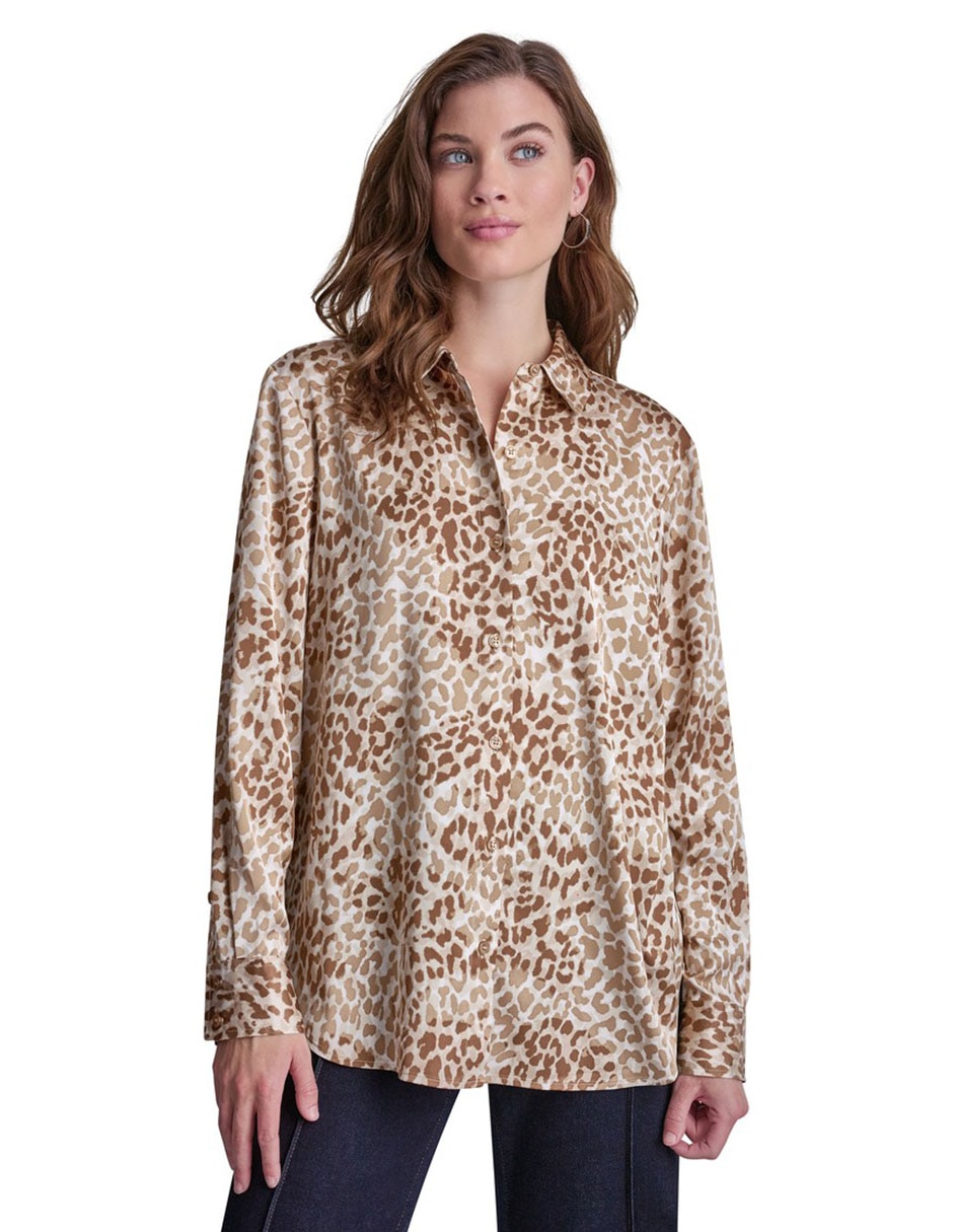 Blusa dkny jeans manga larga para mujer