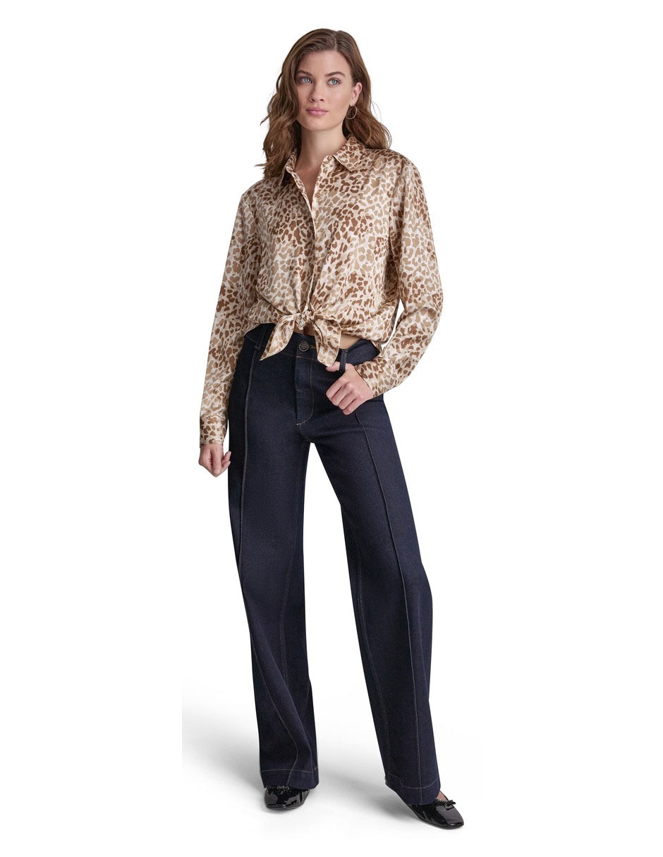 Blusa dkny jeans manga larga para mujer