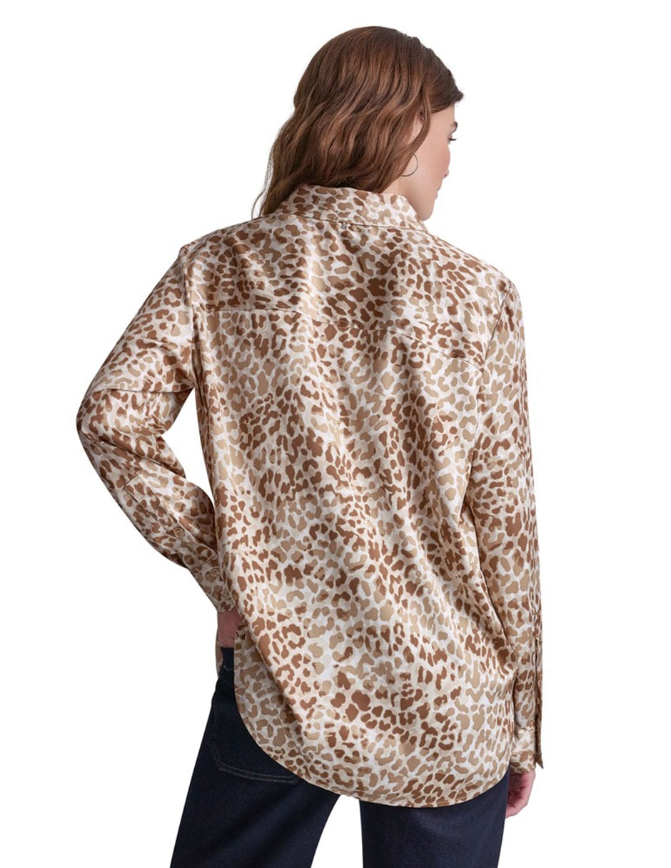 Blusa dkny jeans manga larga para mujer