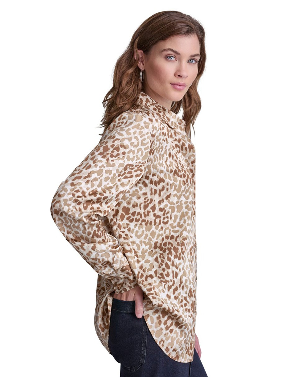 Blusa dkny jeans manga larga para mujer