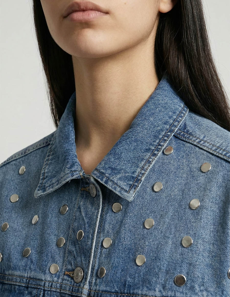 Chamarra denim de algodón para mujer 3