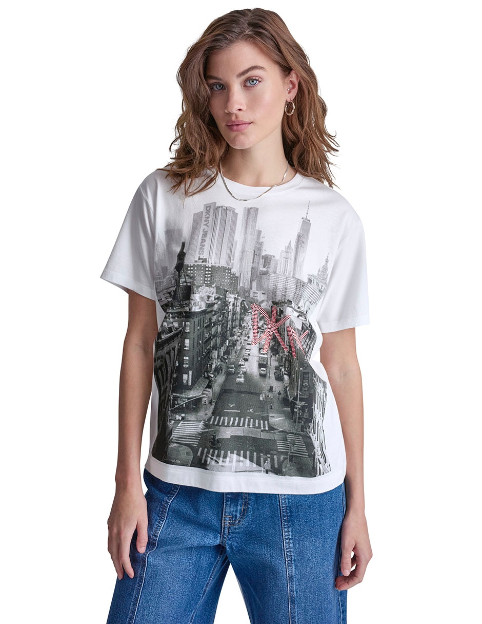 Playera manga corta cuello redondo para mujer Playera manga corta cuello redondo para mujer