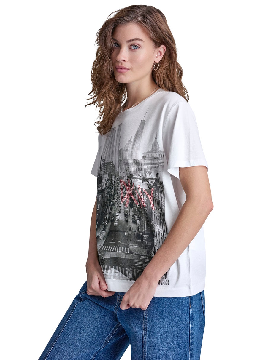 Playera manga corta cuello redondo para mujer 7