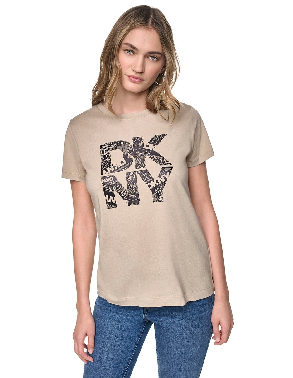 Playera cuello redondo manga corta para mujer