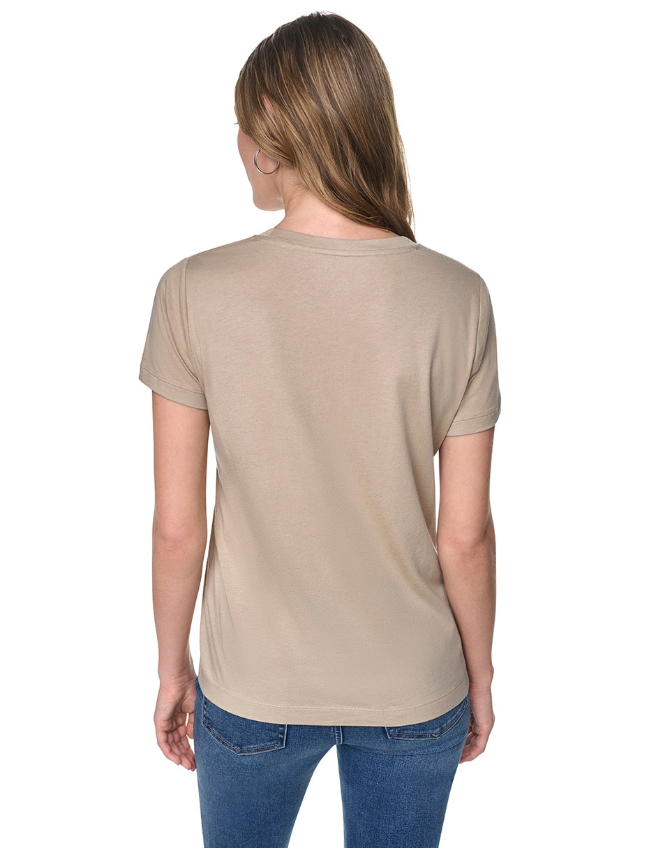 Playera manga corta cuello redondo para mujer 3