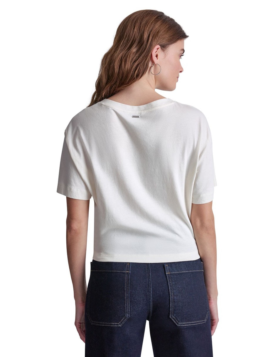 Playera manga corta cuello redondo para mujer 5