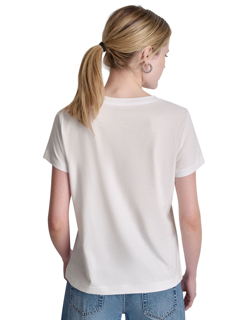 Playera manga corta dkny cuello redondo para mujer 3