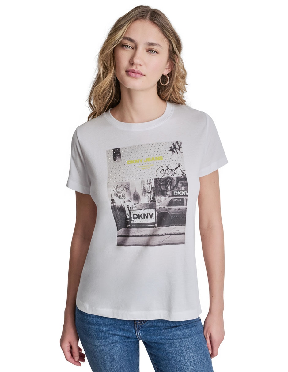 Playera manga corta cuello redondo para mujer Playera manga corta cuello redondo para mujer