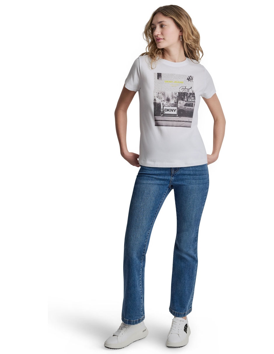 Playera manga corta cuello redondo para mujer 2