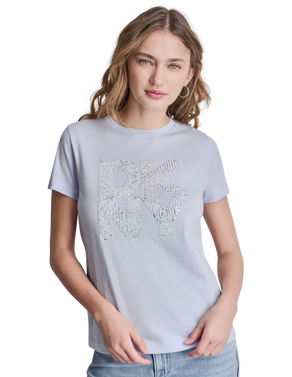 Playera manga corta cuello redondo para mujer