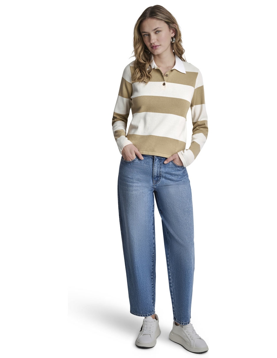 Suéter cuello polo para mujer