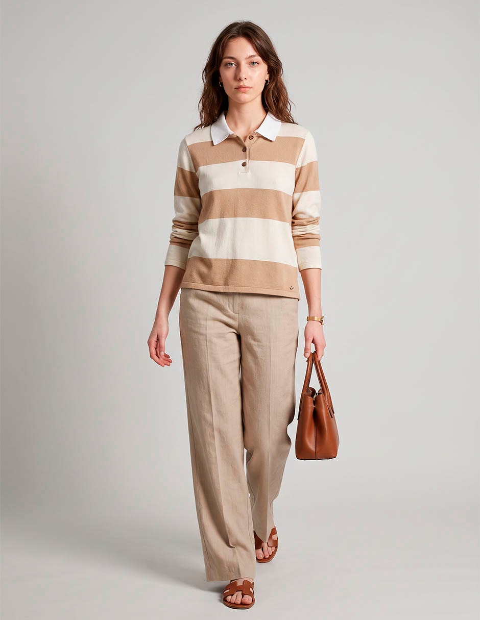 Suéter cuello polo para mujer Suéter cuello polo para mujer
