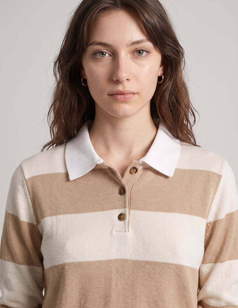 Suéter cuello polo para mujer 3