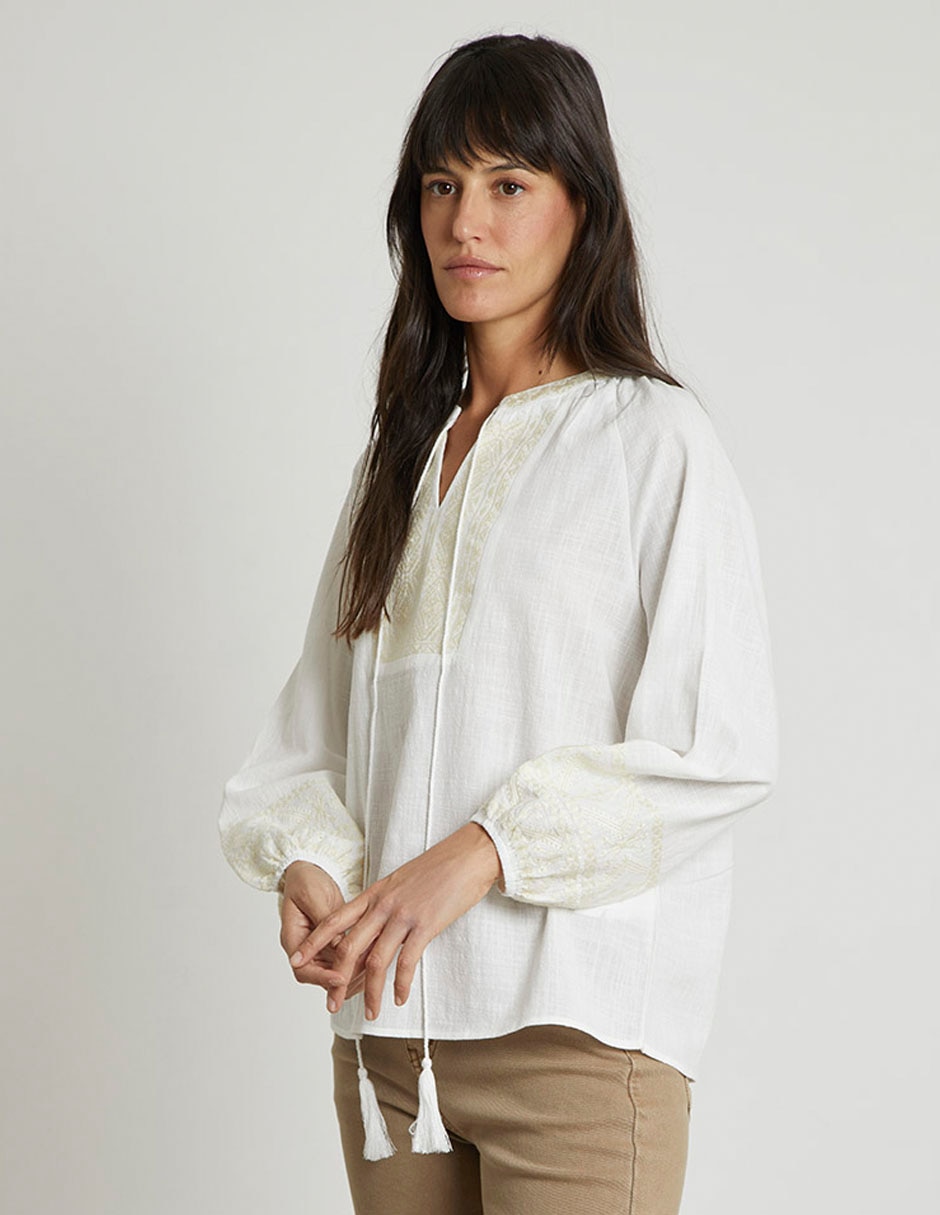 Blusa trucco manga larga para mujer
