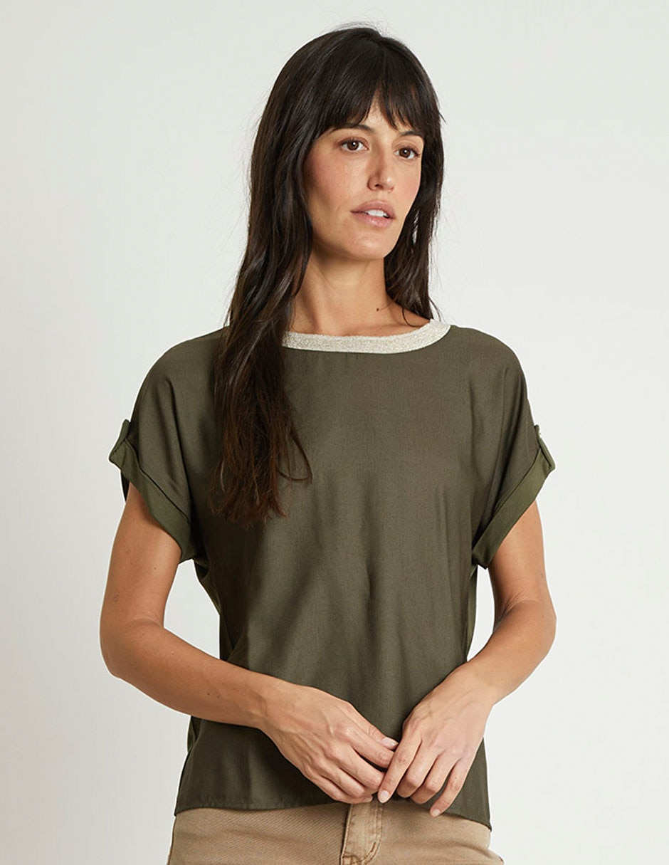 Blusa manga corta para mujer