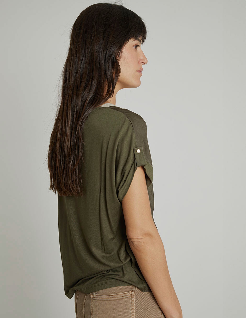 Blusa manga corta para mujer