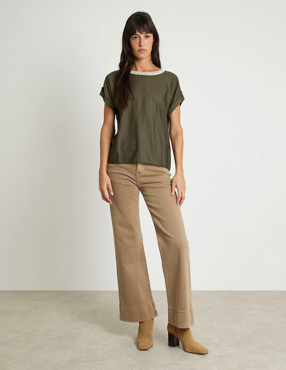 Blusa manga corta para mujer
