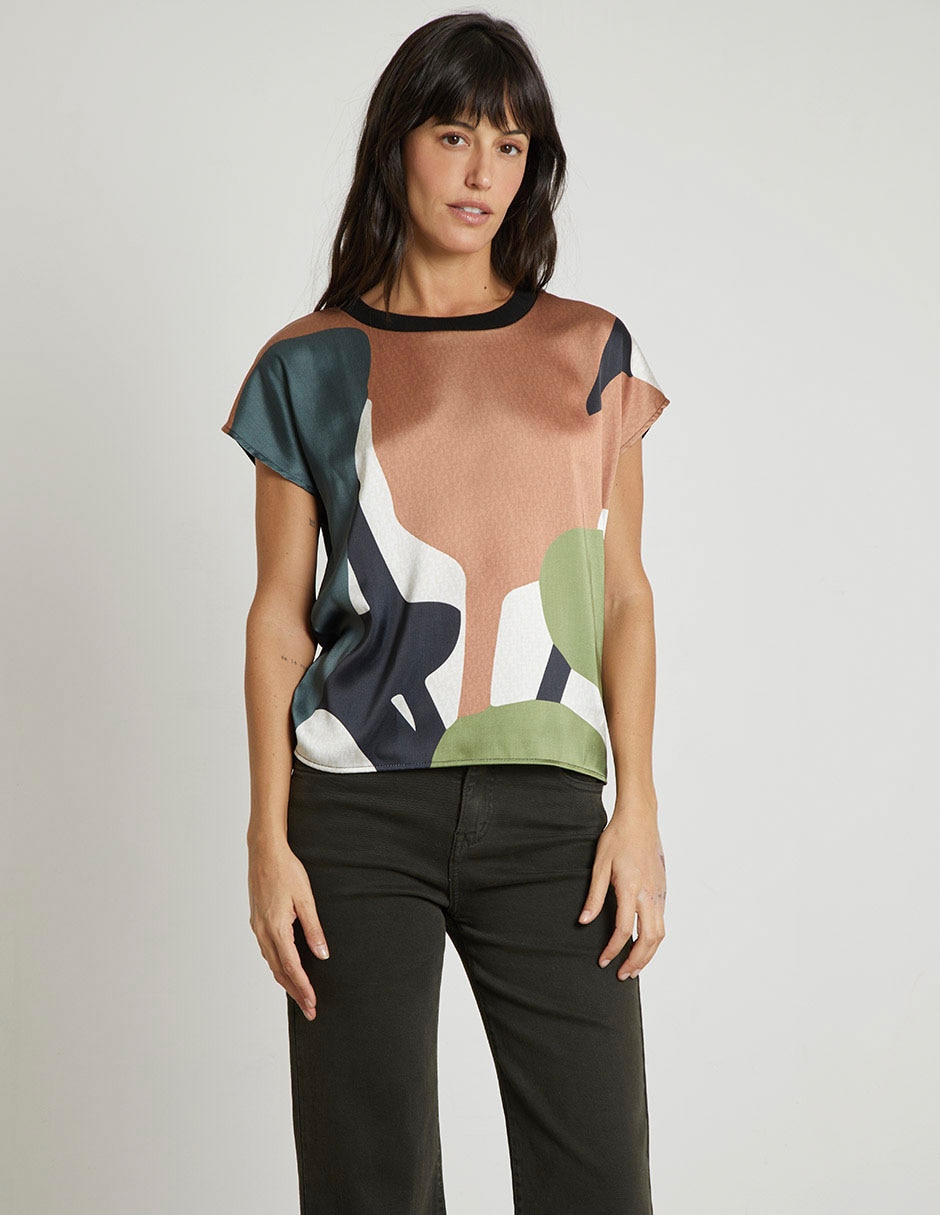 Blusa manga corta para mujer