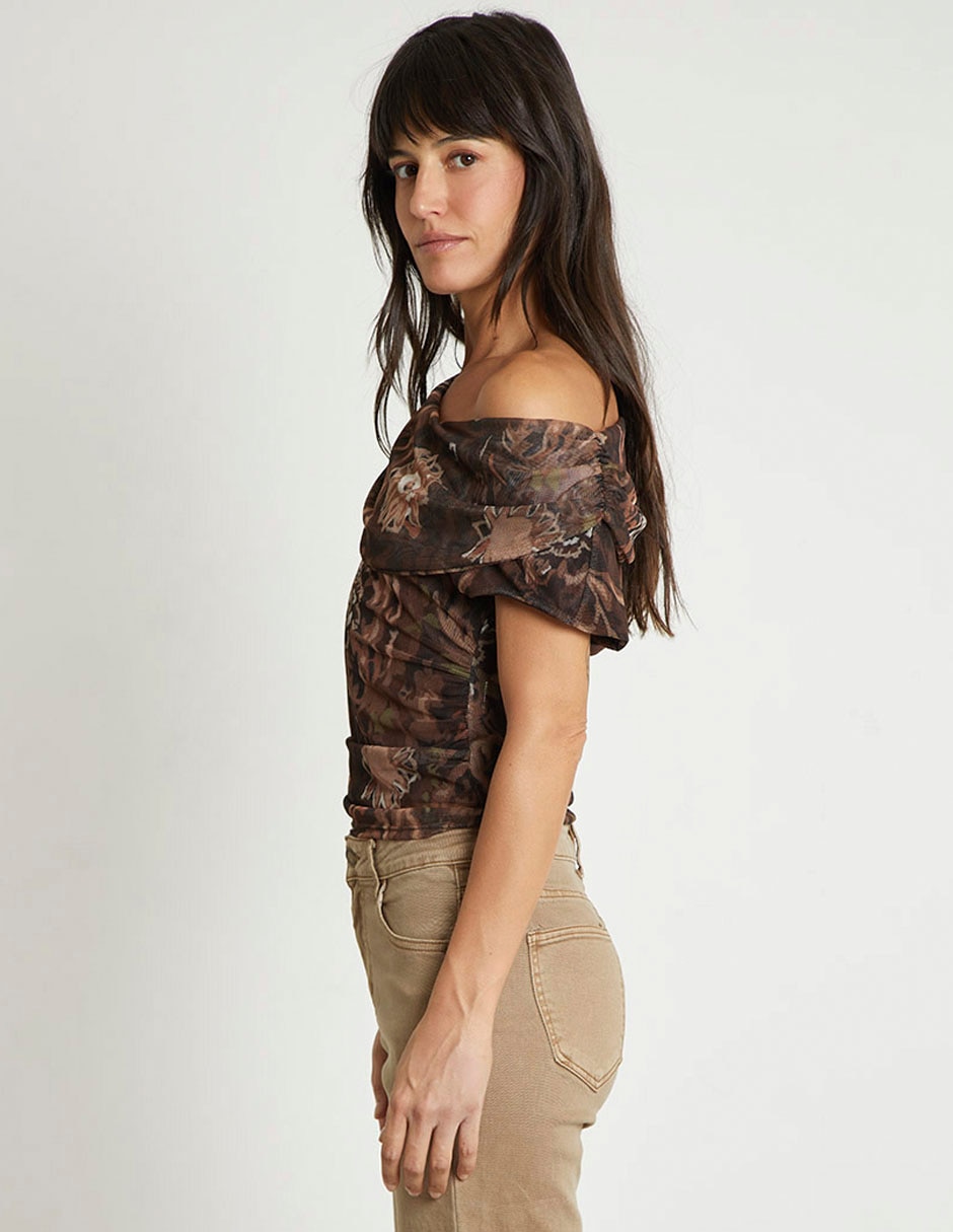 Blusa Trucco una manga para mujer 4
