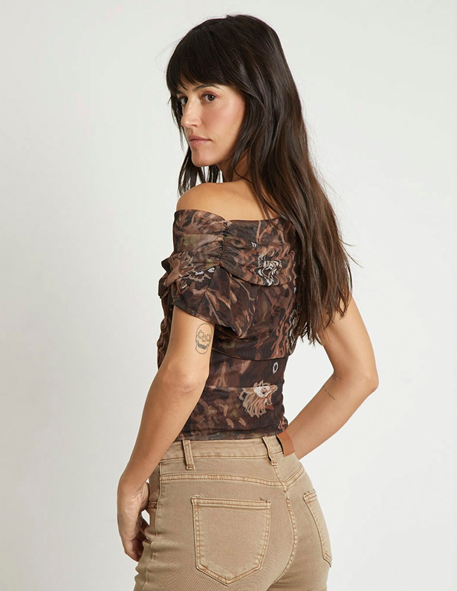 Blusa Trucco una manga para mujer 3